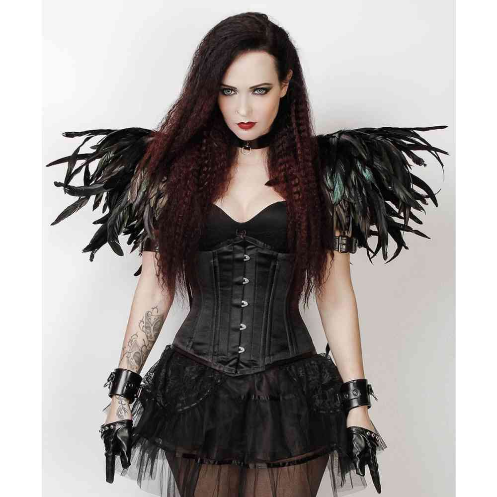 Attitude Corsets - Satin Corset sous la poitrine - Noir